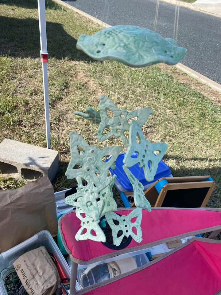 Green butterfly pottery